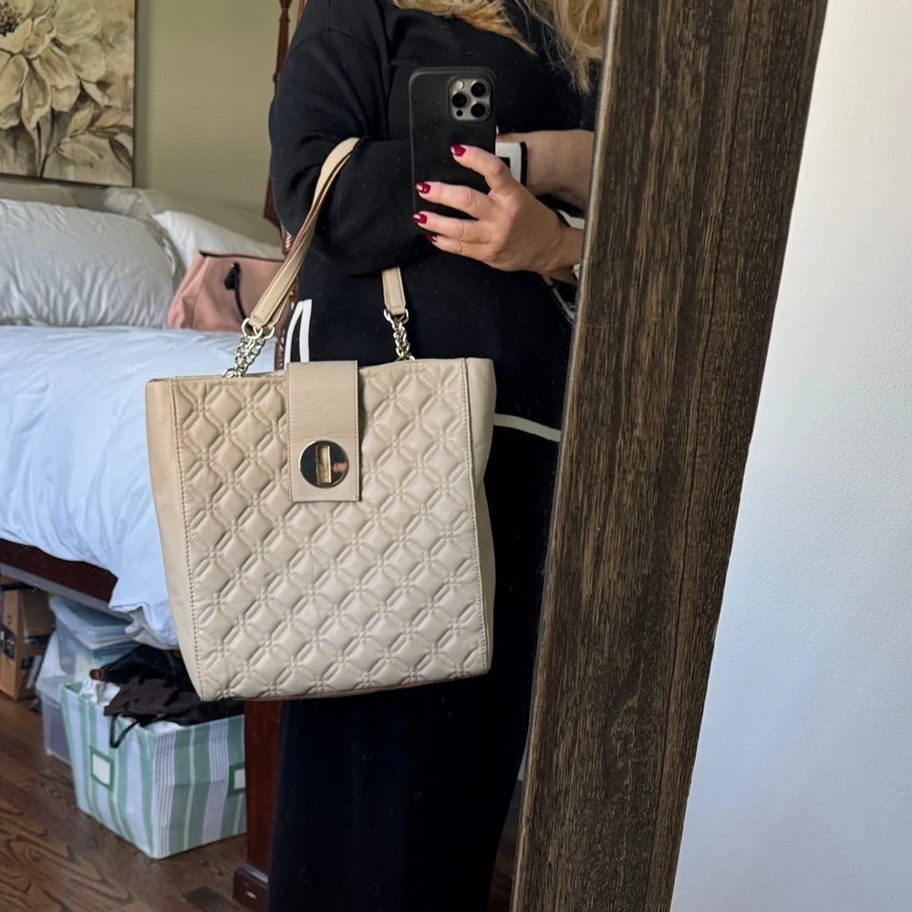 Kate Spade Quilted Large Tan Tote